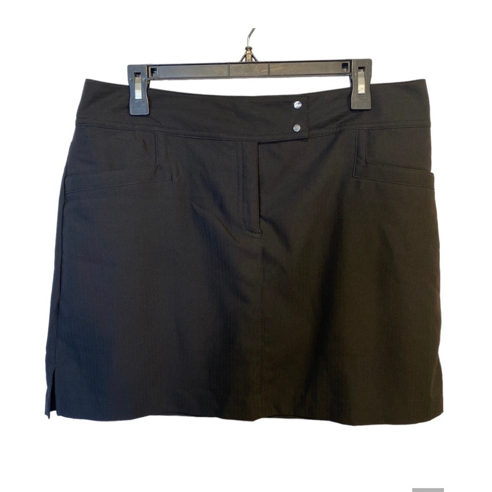 IZOD Golf Women Black Performance Skort Size 14 Active Athletic Mini Skirt